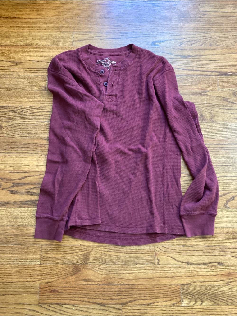 Faded glory red thermal waffle henley
